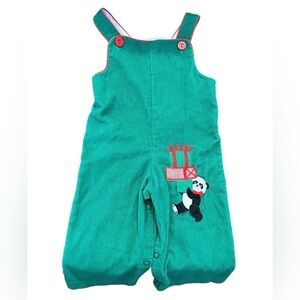 Vintage kids overalls size 18 months corduroy with panda bear